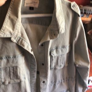 NWOT Longer pinstripe universal thread Jean jacket